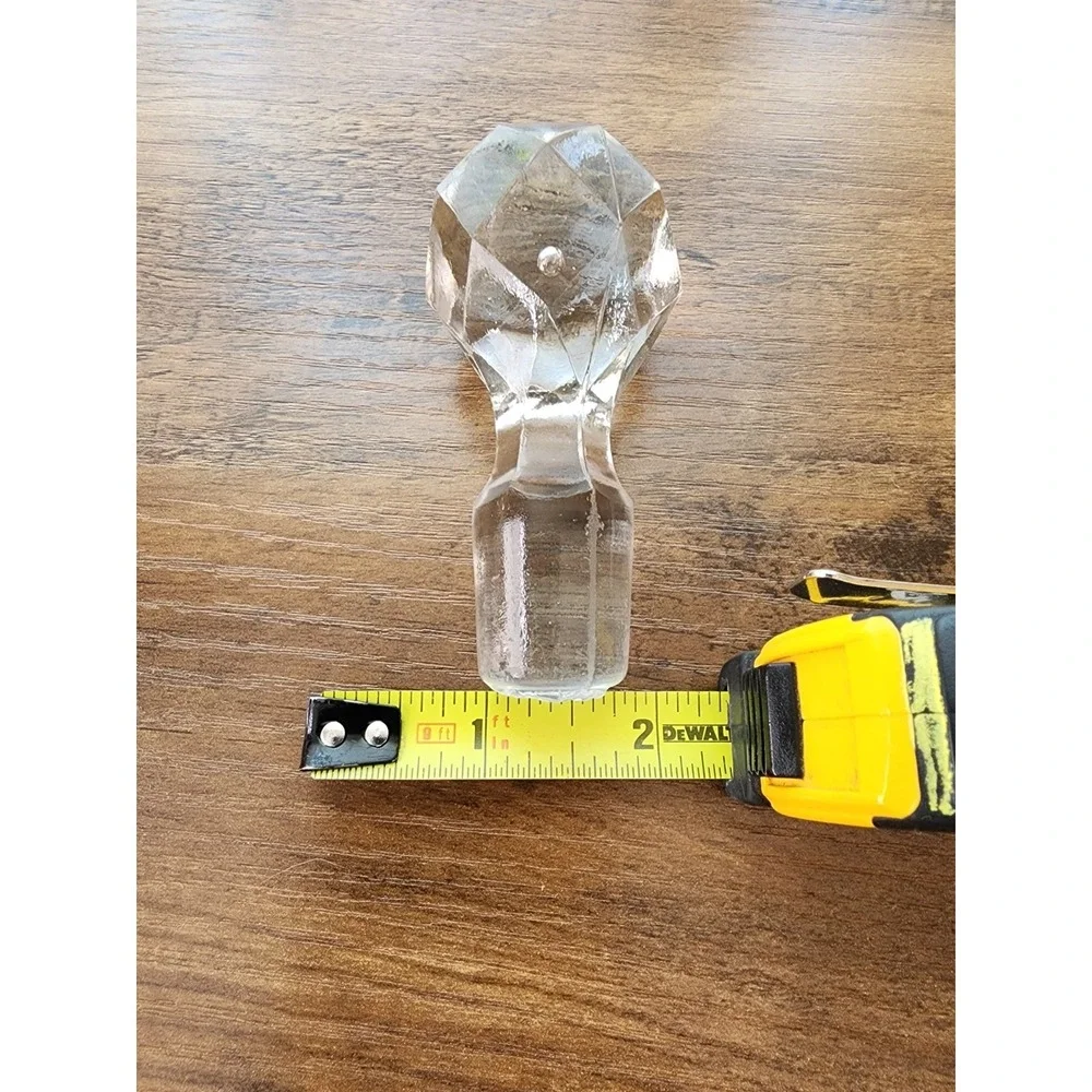 Clear Blown Glass Decanter Bottle Stopper Only Barware Cut Heavy Vintage Bubbles